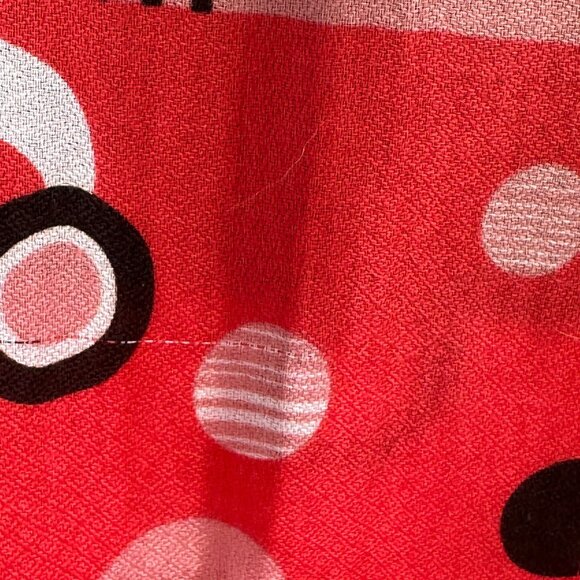 Floral Geometric Infinity Scarf: Red, Brown & Pink Abstract Circle Scarf - Picture 11 of 11